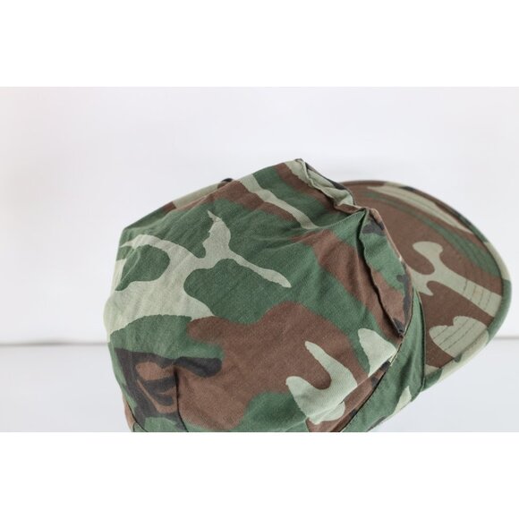 Vintage 60s 70s Streetwear Faded Military Style Camouflage Hat Cap 7 5/8 USA - Picture 7 of 9